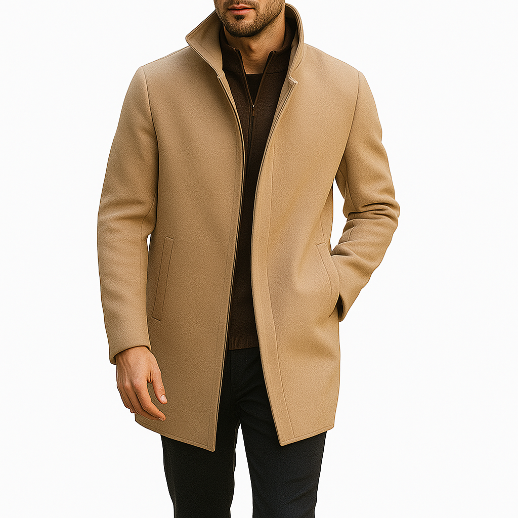 Jasper Men Wool Hooded Winter Overcoat