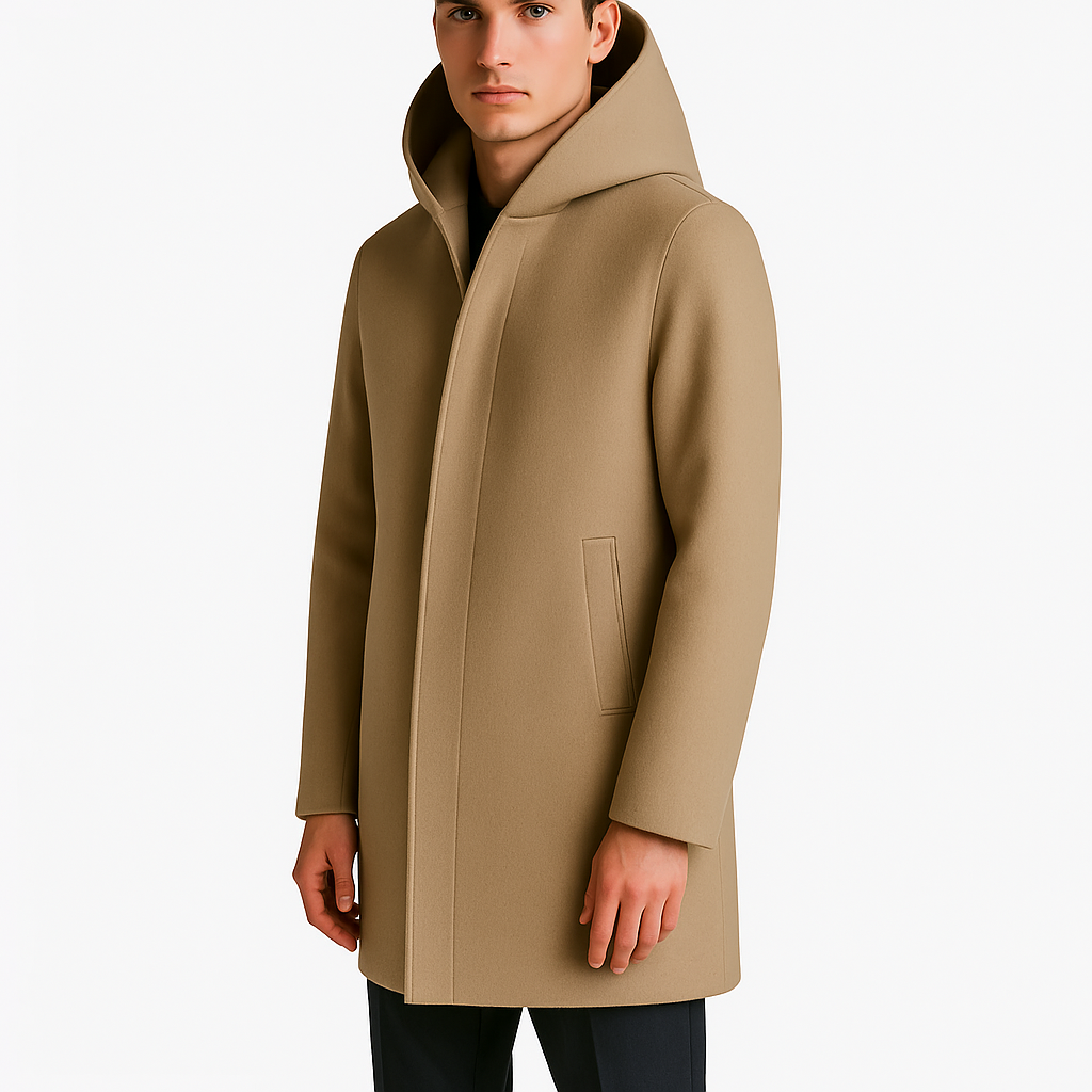 Jasper Men Wool Hooded Winter Overcoat